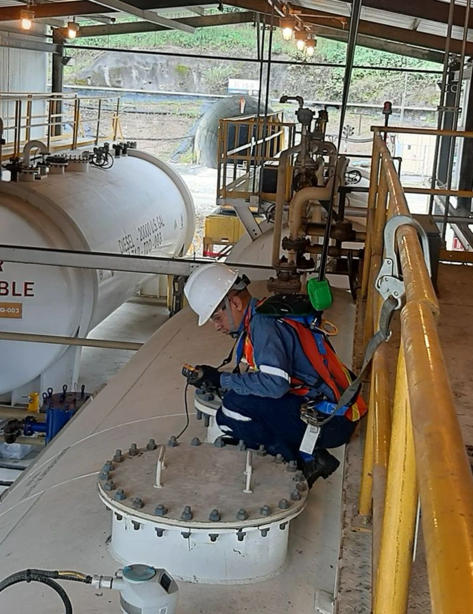 internal tank inspection confined space fuel storage mining operation